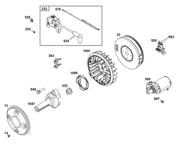 Part Location Diagram of 844149 Briggs and Stratton Shaft-Stub